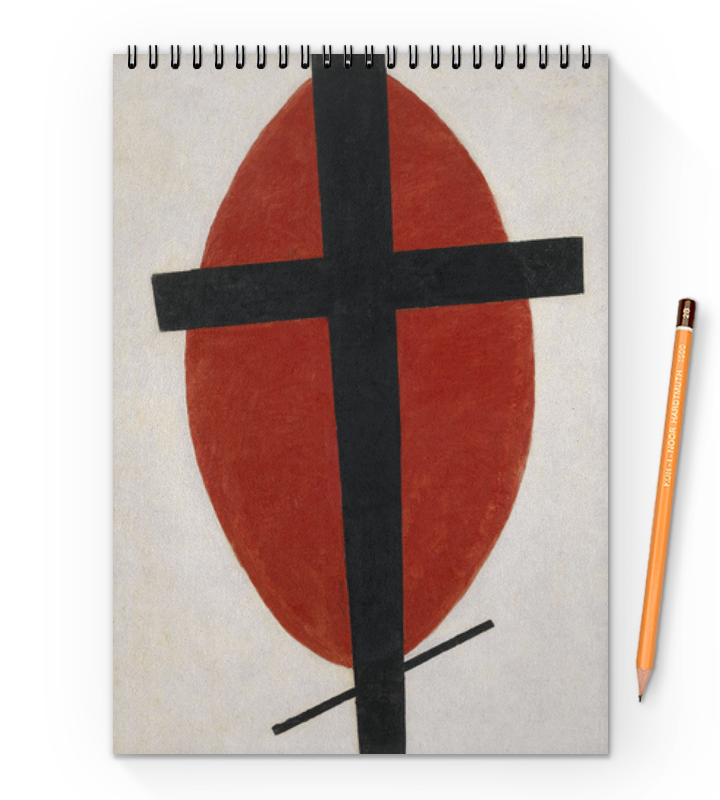 Printio Блокнот на пружине А4 Супрематизм (черный крест на красном овале)