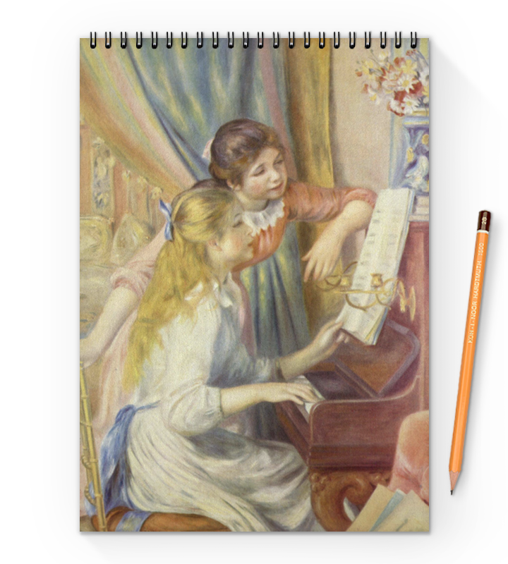 Printio Блокнот на пружине А4 Девушки за фортепьяно (картина ренуара)
