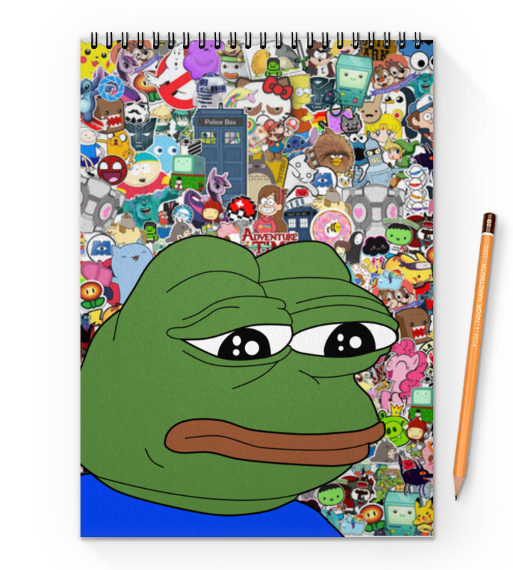 Printio Блокнот на пружине А4 Pepe frog printio блокнот на пружине а4 sir pepe