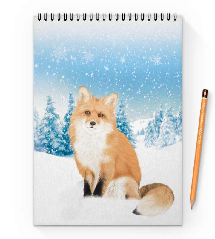Printio Блокнот на пружине А4 Лисичка в снегу. printio обложка для паспорта рыжая лиса