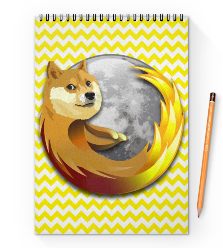 цена Printio Блокнот на пружине А4 Doge firefox