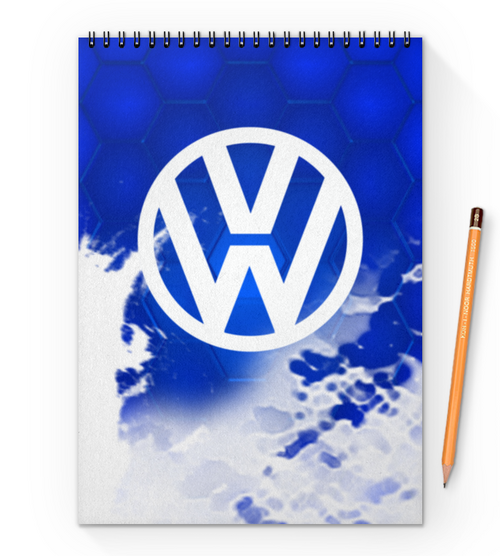Заказать блокнот в Москве. Блокнот на пружине А4 Volkswagen от THE_NISE  - готовые дизайны и нанесение принтов.
