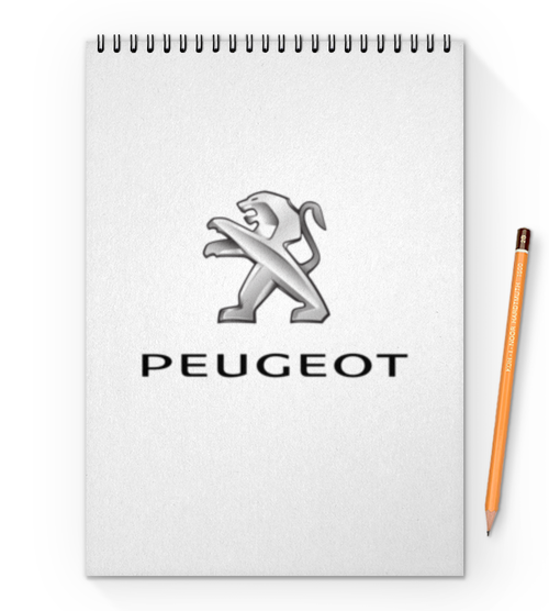 Заказать блокнот в Москве. Блокнот на пружине А4 PEUGEOT от DESIGNER   - готовые дизайны и нанесение принтов.