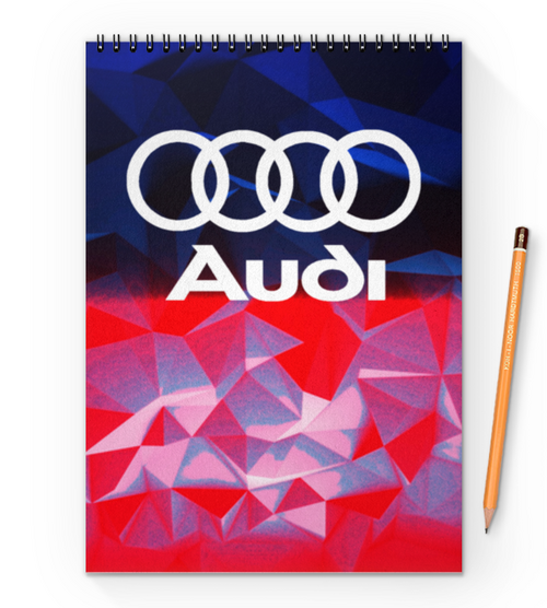 Заказать блокнот в Москве. Блокнот на пружине А4 Авто Audi от THE_NISE  - готовые дизайны и нанесение принтов.