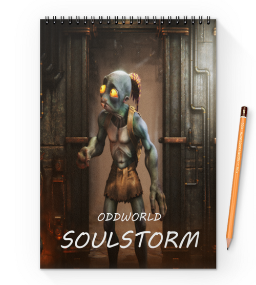 Заказать блокнот в Москве. Блокнот на пружине А4 Oddworld Soulstorm от THE_NISE  - готовые дизайны и нанесение принтов.