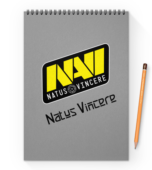 Заказать блокнот в Москве. Блокнот на пружине А4 Natus Vincere от THE_NISE  - готовые дизайны и нанесение принтов.