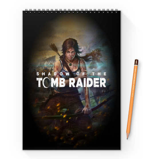 Заказать блокнот в Москве. Блокнот на пружине А4 Tomb Raider от THE_NISE  - готовые дизайны и нанесение принтов.