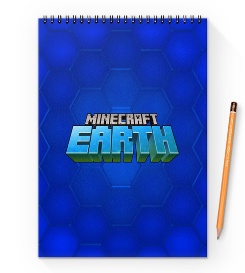 Заказать блокнот в Москве. Блокнот на пружине А4 Minecraft Earth от THE_NISE  - готовые дизайны и нанесение принтов.