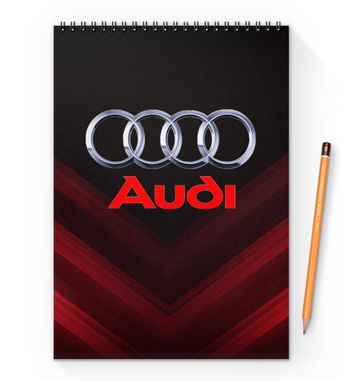 Заказать блокнот в Москве. Блокнот на пружине А4 авто Audi от THE_NISE  - готовые дизайны и нанесение принтов.
