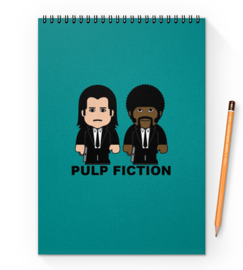 Заказать блокнот в Москве. Блокнот на пружине А4 Pulp Fiction от Аня Лукьянова - готовые дизайны и нанесение принтов.