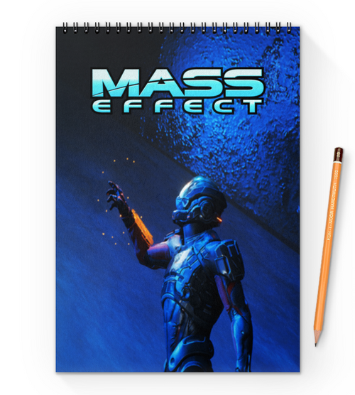 Заказать блокнот в Москве. Блокнот на пружине А4 Mass Effect  от THE_NISE  - готовые дизайны и нанесение принтов.