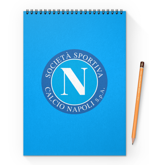 Заказать блокнот в Москве. Блокнот на пружине А4 Calcio Napoli от THE_NISE  - готовые дизайны и нанесение принтов.