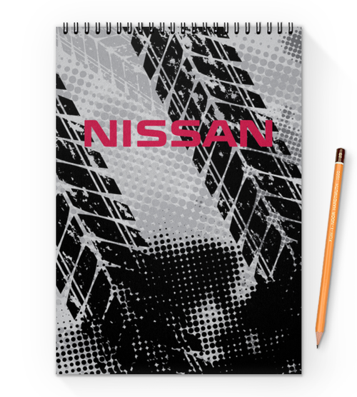 Заказать блокнот в Москве. Блокнот на пружине А4 Nissan от THE_NISE  - готовые дизайны и нанесение принтов.