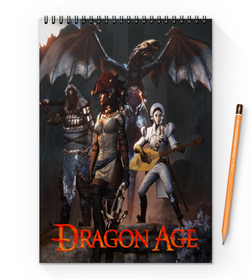 Заказать блокнот в Москве. Блокнот на пружине А4 Dragon Age от THE_NISE  - готовые дизайны и нанесение принтов.