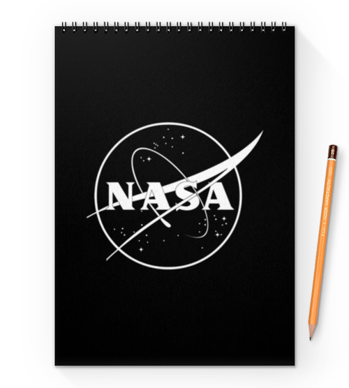 Заказать блокнот в Москве. Блокнот на пружине А4 NASA  от DESIGNER   - готовые дизайны и нанесение принтов.