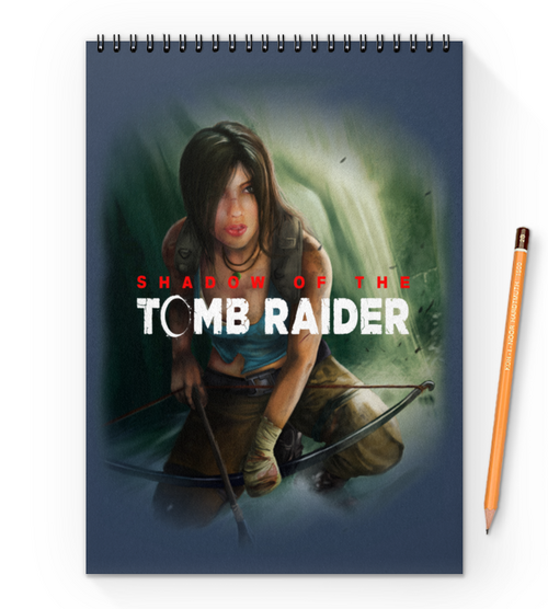 Заказать блокнот в Москве. Блокнот на пружине А4 Tomb Raider от THE_NISE  - готовые дизайны и нанесение принтов.