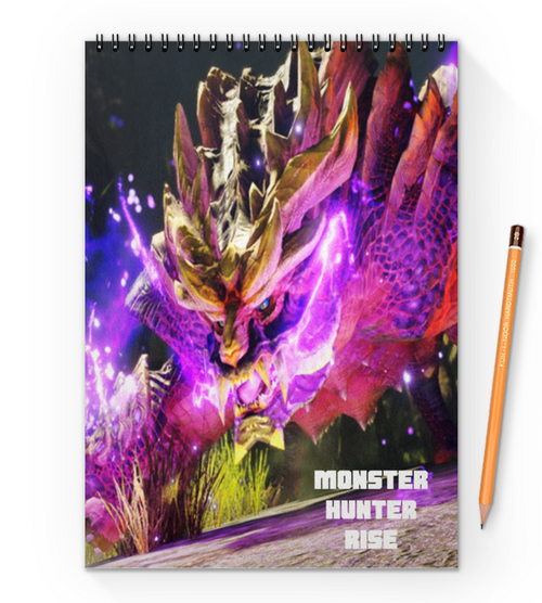 Заказать блокнот в Москве. Блокнот на пружине А4 Monster Hunter от THE_NISE  - готовые дизайны и нанесение принтов.