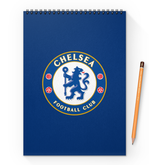 Заказать блокнот в Москве. Блокнот на пружине А4 Chelsea FC от THE_NISE  - готовые дизайны и нанесение принтов.