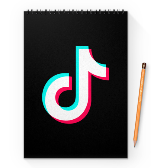 Заказать блокнот в Москве. Блокнот на пружине А4 TikTok  от DESIGNER   - готовые дизайны и нанесение принтов.
