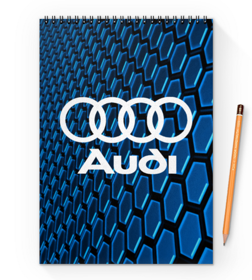 Заказать блокнот в Москве. Блокнот на пружине А4 Авто Audi от THE_NISE  - готовые дизайны и нанесение принтов.