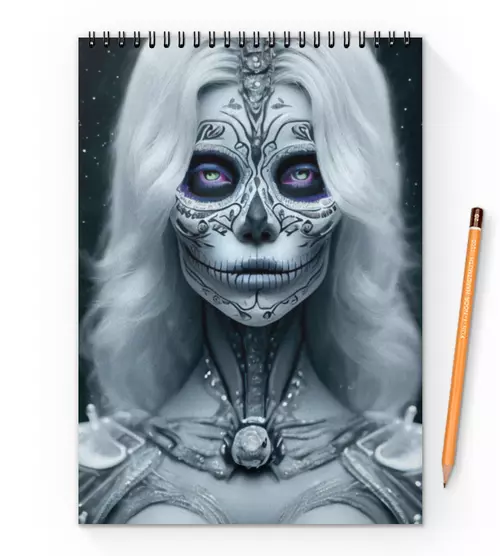 Заказать блокнот в Москве. Блокнот на пружине А4 Dia De Los Muertos от Дана Столыпина - готовые дизайны и нанесение принтов.