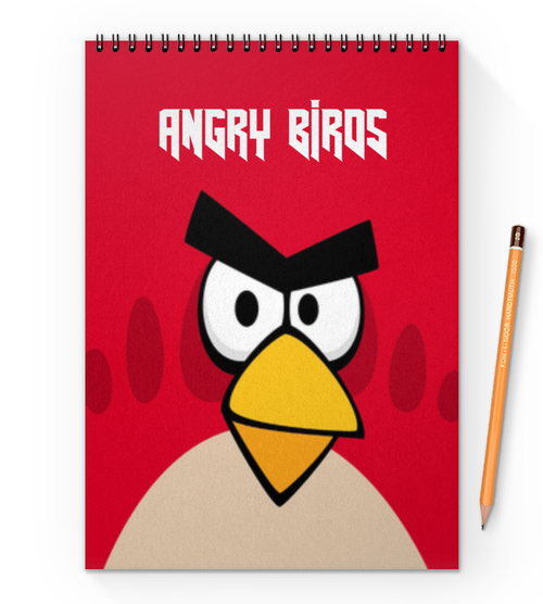 Заказать блокнот в Москве. Блокнот на пружине А4 Angry Birds (Terence) от Аня Лукьянова - готовые дизайны и нанесение принтов.