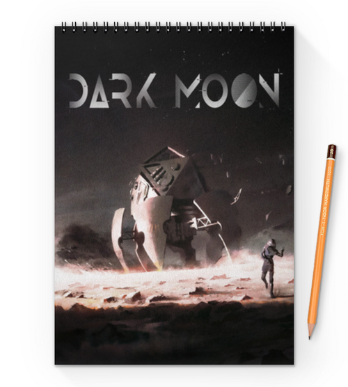 Заказать блокнот в Москве. Блокнот на пружине А4 Dark Moon от THE_NISE  - готовые дизайны и нанесение принтов.