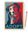 Заказать блокнот в Москве. Блокнот на пружине А4 «Adopt a dog!», в стиле плаката от Andy Quarry - готовые дизайны и нанесение принтов.