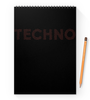Заказать блокнот в Москве. Блокнот на пружине А4 Techno red от cubik art  - готовые дизайны и нанесение принтов.