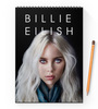 Заказать блокнот в Москве. Блокнот на пружине А4 Билли Айлиш  (Billie Eilish) от Елена Елена - готовые дизайны и нанесение принтов.