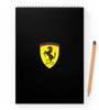 Заказать блокнот в Москве. Блокнот на пружине А4 Ferrari  от DESIGNER   - готовые дизайны и нанесение принтов.