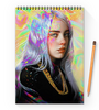Заказать блокнот в Москве. Блокнот на пружине А4 Billie Eilish от Jimmy Flash - готовые дизайны и нанесение принтов.