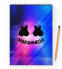 Заказать блокнот в Москве. Блокнот на пружине А4 Marshmello от THE_NISE  - готовые дизайны и нанесение принтов.