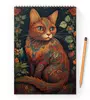 Заказать блокнот в Москве. Блокнот на пружине А4 Красивый кот от amatier arts - готовые дизайны и нанесение принтов.