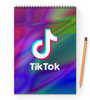 Заказать блокнот в Москве. Блокнот на пружине А4 TikTok  от DESIGNER   - готовые дизайны и нанесение принтов.