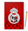 Заказать блокнот в Москве. Блокнот на пружине А4 Real Madrid от THE_NISE  - готовые дизайны и нанесение принтов.