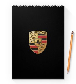 Заказать блокнот в Москве. Блокнот на пружине А4 Porsche от DESIGNER   - готовые дизайны и нанесение принтов.