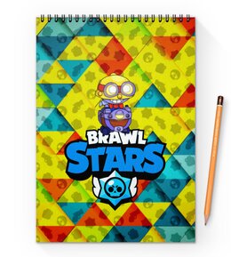 Заказать блокнот в Москве. Блокнот на пружине А4 Brawl Stars от THE_NISE  - готовые дизайны и нанесение принтов.