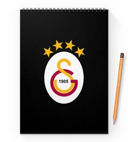 Заказать блокнот в Москве. Блокнот на пружине А4 Galatasaray от THE_NISE  - готовые дизайны и нанесение принтов.