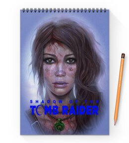 Заказать блокнот в Москве. Блокнот на пружине А4 Tomb Raider от THE_NISE  - готовые дизайны и нанесение принтов.