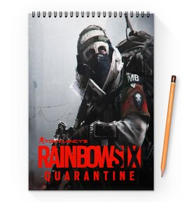 Заказать блокнот в Москве. Блокнот на пружине А4  Rainbow Six Quarantine от THE_NISE  - готовые дизайны и нанесение принтов.