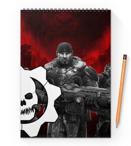 Заказать блокнот в Москве. Блокнот на пружине А4 Gears of War  от THE_NISE  - готовые дизайны и нанесение принтов.