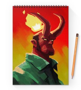 Заказать блокнот в Москве. Блокнот на пружине А4 Hellboy от scoopysmith - готовые дизайны и нанесение принтов.