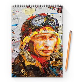 Заказать блокнот в Москве. Блокнот на пружине А4 Putin от THE_NISE  - готовые дизайны и нанесение принтов.