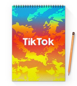 Заказать блокнот в Москве. Блокнот на пружине А4 Tik Tok от THE_NISE  - готовые дизайны и нанесение принтов.