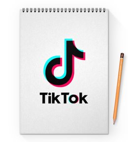 Заказать блокнот в Москве. Блокнот на пружине А4 TikTok  от DESIGNER   - готовые дизайны и нанесение принтов.