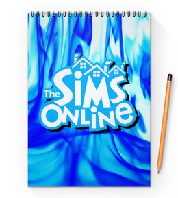 Заказать блокнот в Москве. Блокнот на пружине А4 Sims Online от THE_NISE  - готовые дизайны и нанесение принтов.
