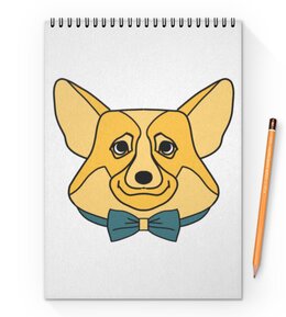 Заказать блокнот в Москве. Блокнот на пружине А4 Корги Corgi от chistopopitersky - готовые дизайны и нанесение принтов.