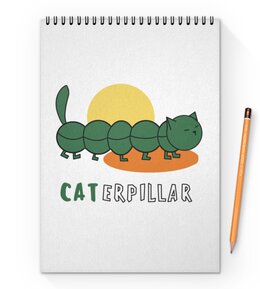 Заказать блокнот в Москве. Блокнот на пружине А4 Caterpillar (Гусеница) от chistopopitersky - готовые дизайны и нанесение принтов.