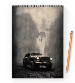Заказать блокнот в Москве. Блокнот на пружине А4 Steampunk car от Дана Столыпина - готовые дизайны и нанесение принтов.